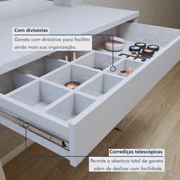 Penteadeira Camarim  100% MDF 180 X 110,3cm Requinte - 4