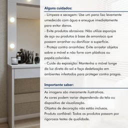 Penteadeira Camarim  100% MDF 180 X 110,3cm Requinte - 12