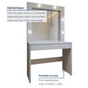 Ver imagem 6 de Penteadeira Camarim com Espelho MDF Requinte Bege/Off White
