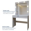 Ver imagem 2 de Penteadeira Camarim com Espelho MDF Requinte Bege/Off White