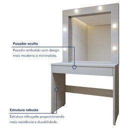 Penteadeira Camarim  100% MDF 180 X 110,3cm Requinte - 2