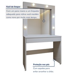 Penteadeira Camarim  100% MDF 180 X 110,3cm Requinte - 6