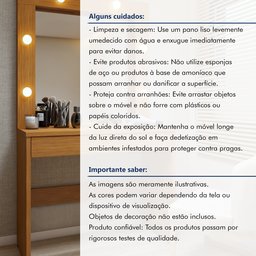 Penteadeira Camarim 100% MDF 180 X 110,3cm Requinte - 12