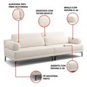 Ver imagem 3 de Sofá 4 Lugares Living 274cm Pé Ferro Romeu Bouclê K01 - D'Rossi Off White