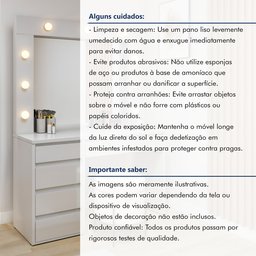 Penteadeira Camarim  100% MDF 184 X 136cm Anne - 11