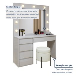 Penteadeira Camarim  100% MDF 184 X 136cm Anne - 6