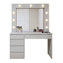 Ver imagem 3 de Penteadeira Camarim com Espelho e Lampada 5 Gavetas 100% MDF Anne Naturalle