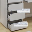Ver imagem 7 de Penteadeira Camarim com Espelho e Lampada 5 Gavetas 100% MDF Anne Bege/Off White
