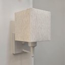 Ver imagem 6 de Arandela Quadrada Vivare Md-2006 Base Branco Cúpula em Tecido - Bivolt Branco-linho-bege 127-220v