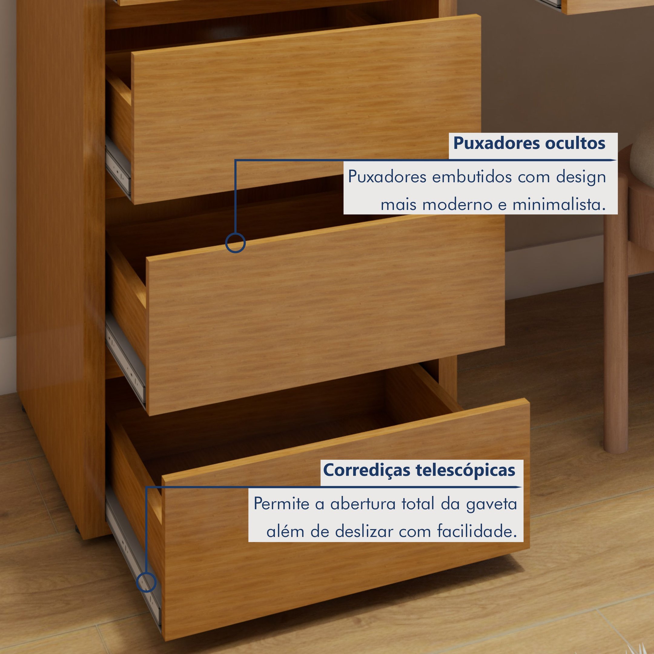 Penteadeira Camarim  100% MDF 184 X 136cm Anne - 2
