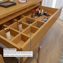 Penteadeira Camarim  100% MDF 184 X 136cm Anne - 7