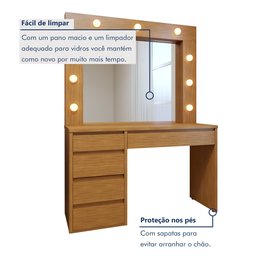 Penteadeira Camarim  100% MDF 184 X 136cm Anne - 8