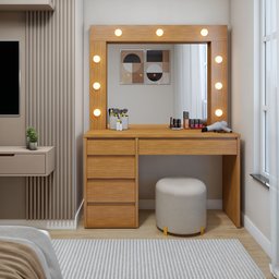 Penteadeira Camarim  100% MDF 184 X 136cm Anne - 3