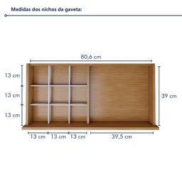 Penteadeira Camarim  100% MDF 184 X 136cm Anne - 13
