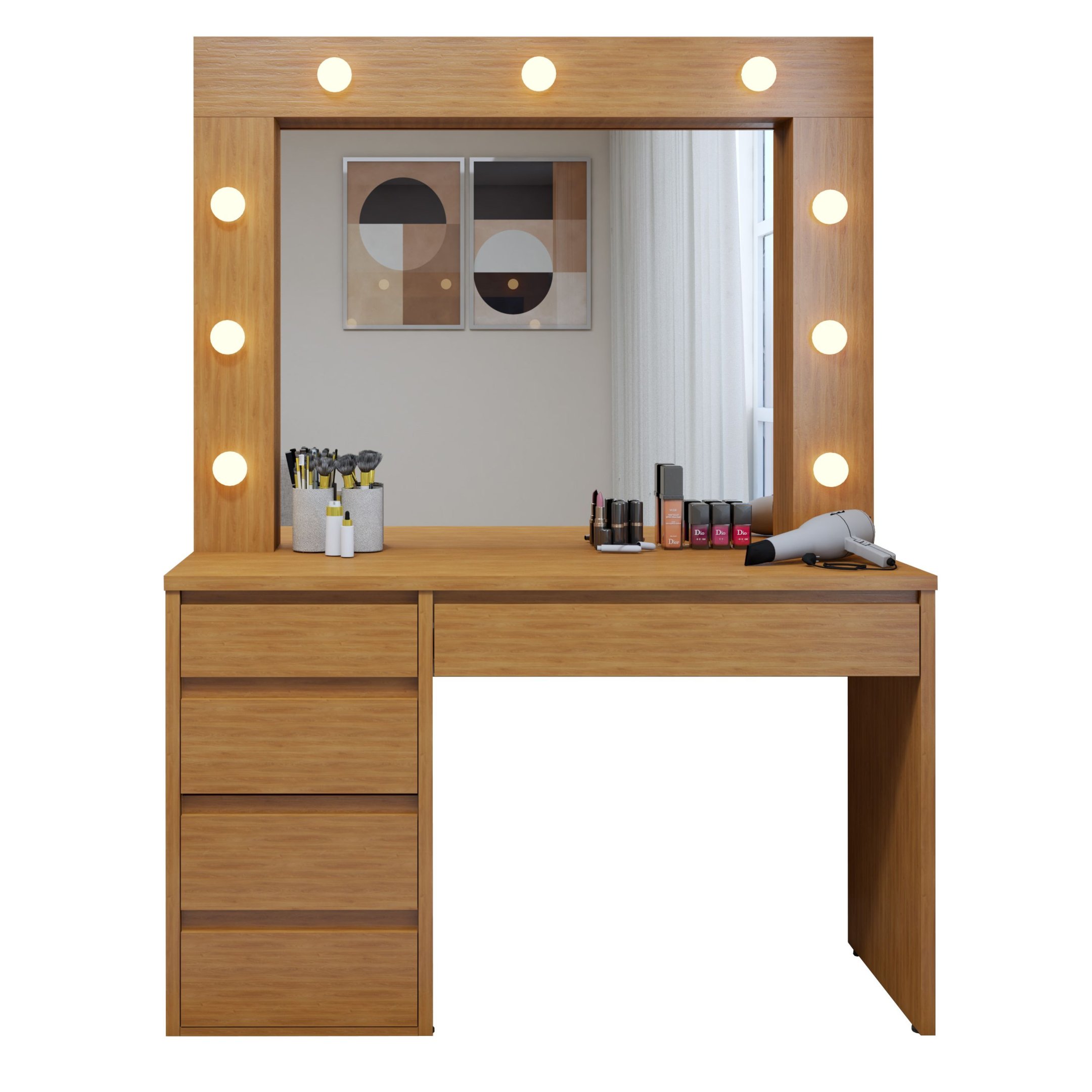 Penteadeira Camarim  100% MDF 184 X 136cm Anne - 14