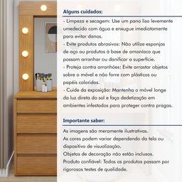 Penteadeira Camarim  100% MDF 184 X 136cm Anne - 13