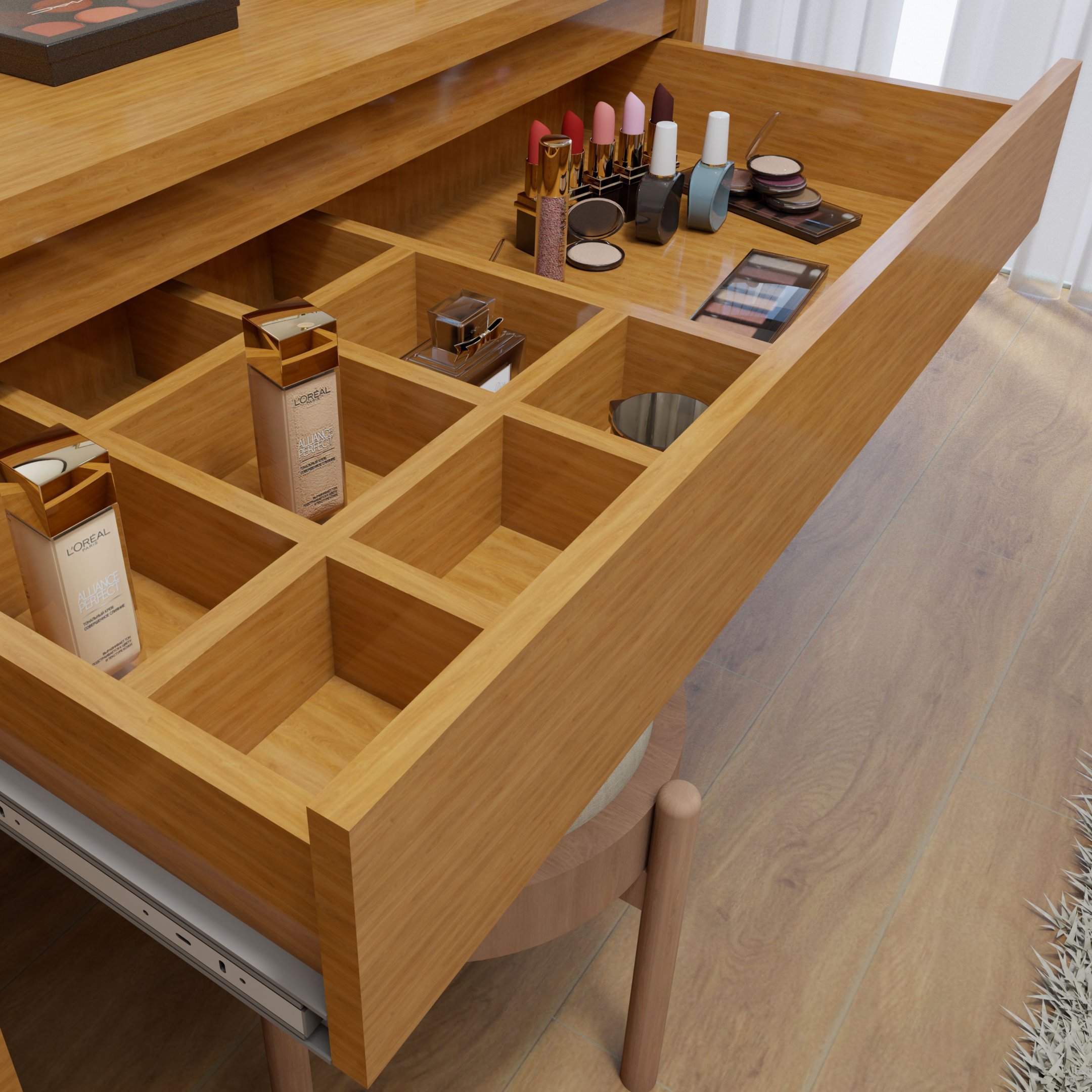 Penteadeira Camarim  100% MDF 184 X 136cm Anne - 10