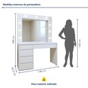 Ver imagem 5 de Penteadeira Camarim com Espelho e Lampada 5 Gavetas 100% MDF Anne Naturalle