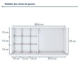 Penteadeira Camarim  100% MDF 184 X 136cm Anne - 13