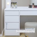 Ver mais imagens de Penteadeira Camarim com Espelho e Lampada 5 Gavetas 100% MDF Anne Branco/Acetinado