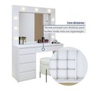 Ver imagem 4 de Penteadeira Camarim com Espelho e Lampada 5 Gavetas 100% MDF Anne Naturalle