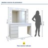 Penteadeira Camarim  100% MDF 184 X 136cm Anne - 5