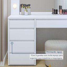 Penteadeira Camarim  100% MDF 184 X 136cm Anne - 6