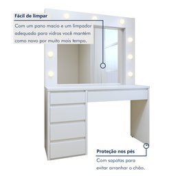 Penteadeira Camarim  100% MDF 184 X 136cm Anne - 8
