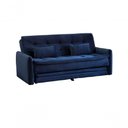 Ver imagem 1 de Sofá Cama Reclinável Com Cama Auxiliar - Veludo Azul Marinho