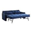 Ver imagem 5 de Sofá Cama Reclinável Com Cama Auxiliar - Veludo Azul Marinho