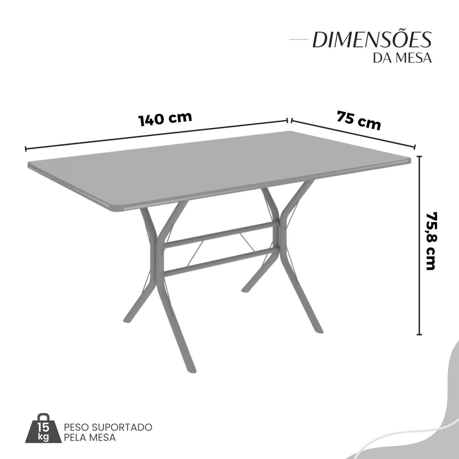 Conjunto Sala de Jantar Mesa Retangular 140x75cm Tampo Granito Topázio 6 Cadeiras Paraty - 3