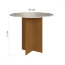 Ver imagem 2 de Mesa de Jantar Redonda 90x90 Aline Freijo com Off White Indekes