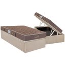 Ver imagem 1 de Cama Box Baú Solteiro: Colchão Molas Herval Bonnel Suite Master + Base CRC Suede Clean(88x188)