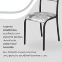 Ver imagem 6 de Conjunto Sala de Jantar Mesa Retangular 140x75cm Tampo Granito Topázio 6 Cadeiras Paraty Preto/Paraopeba/Fosco