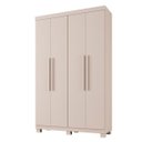 Ver imagem 4 de Guarda Roupa Solteiro 04 Portas 03 Gavetas Off White Arenas c/ Pes