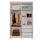 Ver imagem 3 de Guarda Roupa Solteiro 04 Portas 03 Gavetas Off White Arenas c/ Pes