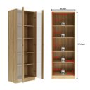 Ver imagem 3 de Estante de Livros com 2 Portas de Vidro Office Me4115 Amêndoa