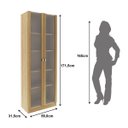 Ver imagem 4 de Estante de Livros com 2 Portas de Vidro Office Me4115 Amêndoa