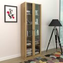 Ver imagem 1 de Estante de Livros com 2 Portas de Vidro Office Me4115 Amêndoa