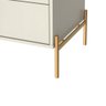 Mesa de Cabeceira Jasper 2 Gavetas Off-white Fosco C/ Dourado - 5