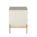 Ver imagem 4 de Mesa de Cabeceira Jasper 2 Gavetas Off-white Fosco C/ Dourado