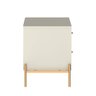 Mesa de Cabeceira Jasper 2 Gavetas Off-white Fosco C/ Dourado - 4