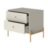 Mesa de Cabeceira Jasper 2 Gavetas Off-white Fosco C/ Dourado - 3