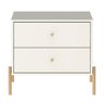 Mesa de Cabeceira Jasper 2 Gavetas Off-white Fosco C/ Dourado - 2