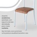 Ver imagem 6 de Conjunto Sala de Jantar Mesa Retangular 140x75cm Tampo Granito Topázio 6 Cadeiras Paraty Branco/C. Marrom