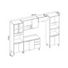 Kit Cozinha Completa 5 Peças Firenze com 2 Portas de Vidro:avena/menta - 4