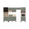Kit Cozinha Completa 5 Peças Firenze com 2 Portas de Vidro:avena/menta - 1