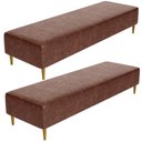 Ver imagem 1 de Kit 02 Puffs Decorativo Sala de Estar Bali W01 Pés Palito 190x60cm Couríssimo Marrom - Lyam Decor