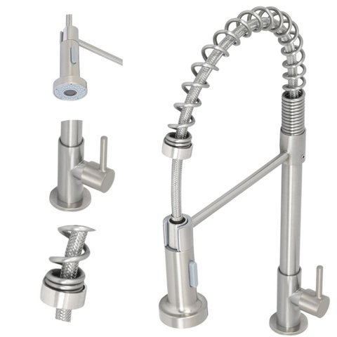 Torneira Gourmet Flexível Bancada Cozinha Água Fria Escovada