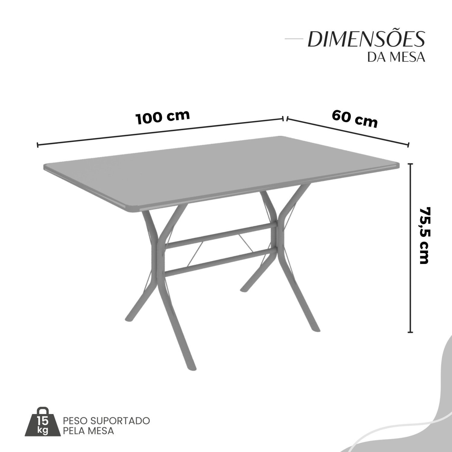 Conjunto Sala de Jantar Mesa Retangular 100x60cm Tampo Madeira Mdp 4 Cadeiras Paraty - 3